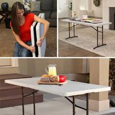 Carry handle for easy transport and storage. Lifetime 6 Foot Fold In Half Table 2 Pack Commercial