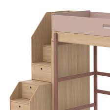 Ein hochbett mit treppe und einem funktionellen bereich unterhalb der liegefläche ist besonders praktisch in kleinen räumen mit wenig platz. Flexa Etagenbett Popsicle Mit Treppe Rosa Ab 4 Jahre 90x200cm Kidswoodlove