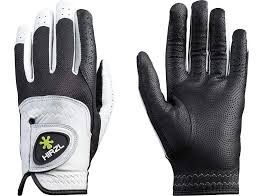 hirzl trust control golf glove mens textured palm kangaroo leather black white