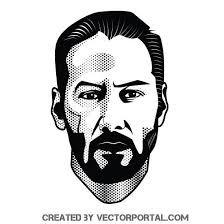 Black And White Vector Art Black And White Vector Portrait Actor Keanu Reeves Vector Art Record Art Vector Portrait