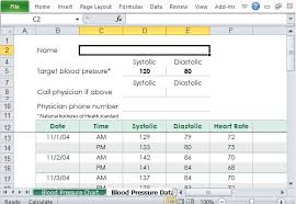 Free Blood Pressure Tracker Template For Excel