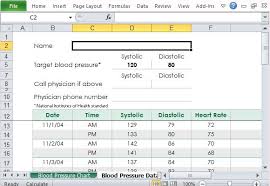 free blood pressure tracker template for excel