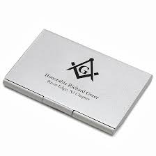This card will feature your picture, the official emblem for the freemasons, your chapter's contact information and your contact information. Masonic Engraved Business Card Case Executive Gift Shoppe