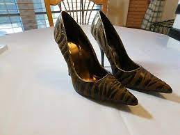 Miss Me Women S Ladies Shoes High Heels Brown Black Zebra Stripe Size Variations Ebay