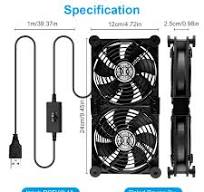 ELZO USB Ventole PC 2 in 1 Ventola 120 mm, Portatile Ventilatore per  Computer con 3 velocità Regolabili,Ventola di Raffreddamento Elettronica  per ...
