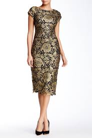 Eci Short Sleeve Gold Lace Midi Dress Nordstrom Rack Dress Up Outfits Dressy Outfits Dresses