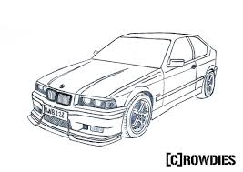 Drawing Zeichnung Bmw Oldtimer Bmw E36 Compact