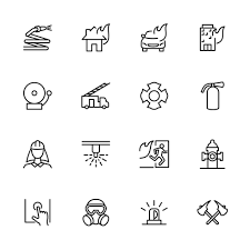 Free vector icons in svg, psd, png, eps and icon font. Fire Department Or Firefighter Line Icon Set Download Free Vectors Clipart Graphics Vector Art