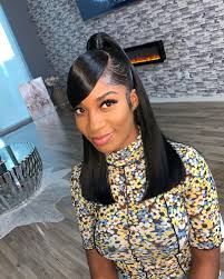 Tried Something Different Up Down With Swoop On Dear Luxury This Style Will Be Availa Weave Ponytail Hairstyles Wig Hairstyles Short Hair With Layers