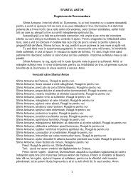 Sfinte ocrotitor anton, din suflet smerit te rugăm să ne alungi al vieții suspin, cu puterea harului divin! Sfantul Anton