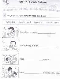 Title slide of lembaran kerja bahasa melayu tahun 2. Bahasa Melayu Markah Tahun 1 Latihan Tatabahasa Preschool Worksheets Preschool Learning Elementry School