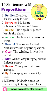 Maybe you would like to learn more about one of these? 10 Sentences With Prepositions Definition And Example Sentences Example Sentences