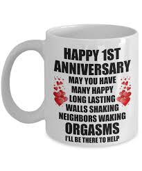 Get traditional and modern first anniversary gift ideas from hallmark. 1st 1 Year Wedding Anniversary Gift For Husband Him Wife Women Her Sexy Funny Lover Partner Valentine S Day Romantic Dating Coffee Mug