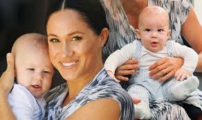 Meghan markle gives a rare update on baby archie; Giggling Baby Archie Steals Spotlight From Meghan And Harry And Even Desmond Tutu Video Royal News Express Co Uk