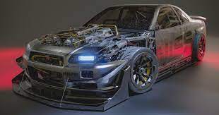 In digital renderings, the R34 Nissan Skyline GT-R takes a sci-fi turn |  modifiedrides.net
