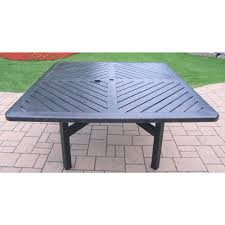 Be aware that wood will weather over time if it's left unsealed and that urban how large does a coffee table need to be? Oakland Living Vanguard Aluminum Square Patio Dining Table Hd7817 T4848 Mc The Home Depot