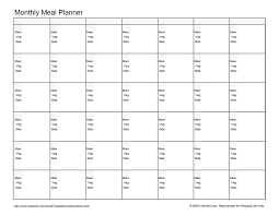 Meal Planner Template For Excel Monthly Menu Planner Weekly Meal Planner Template Meal Planner Template