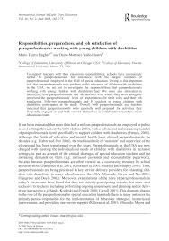 Pdf Responsibilities Preparedness And Job Satisfaction Of Paraprofessionals Working With Young Children With Disabilities