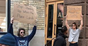 Sentient sign guy, or ssg for short, is an npc antagonist in the tower of dance dance destruction, or toddd. Guy Protests Annoying Everyday Things With Funny Cardboard Signs 9gag