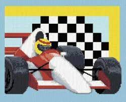 Instant download available for this pattern! Race Car Cross Stitch Pattern By Crosstitch Com Crosstitch Com Cross Stitch Patterns Cross Stitch Stitch Patterns