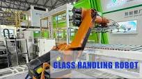 Glass loading and unloading robot for auto glass handling, with automatic  storage system