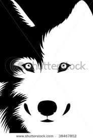 Picture Of A Wolf In Black And White In A Vector Clip Art Illustration Goruntuler Ile Soyut Resim Cizim Soyut