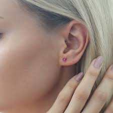 Tiny Ruby Earrings,14k Gold,stud Earrings, Dainty Stud Earrings, Small Stud  Earrings, Tiny Stud Earrings, Minimalist Earrings,jx80