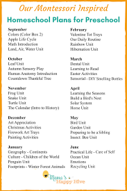 Montessori At Home Preschool Plans Free Unit Study Printable Preschool Planning Montessori Lessons Montessori Homeschool