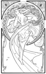 Coloring page art nouveau coloring pages deco colouring for. Alphonse Mucha Coloring Page Google Search Art Nouveau Mucha Mucha Art Alphonse Mucha Art