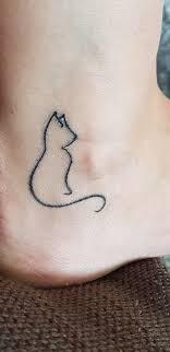 One Line Cat Tattoo One Line Tattoo Cat Tattoo Line Tattoos