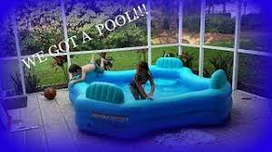 Next level comfort with cushioned armrests, nylon covered fabric, 1 drink holder. This 30 Four Seat Family Lounge Pool From Walmart Will Totally Change How You Do Summer