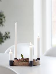 Schale Mit Kerzenhaltern Luna Von Applicata I Holzdesignpur Kerzen Adventskranz Modern Adventskerzen