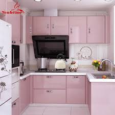 Waterproof Vinyl Decorative Film Self Adhesive Wallpaper Roll For Kitchen Furniture Stickers Pvc Home Decor Pink Kitchen Kitchen Cupboard Doors Kitchen Cupboards
