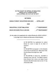 Get the most popular abbreviation for sabah forest industries sdn bhd updated in 2021. Civil Appeal No S 01 227 Of 2011