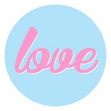 Love Typography Cute Sticker Blue And Pink Baby Colors Baby Colors Cute Stickers Typography