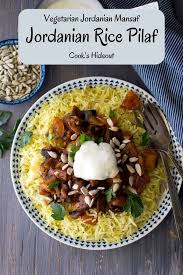 Jordanian Rice Pilaf Recipe Vegetarian Mansaf Cookshideout In 2020 Pilaf Recipes Spiced Vegetables Side Dish Recipes