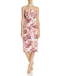 Black Halo Lena Floral Print Sheath Dress Strapless Party Dress Floral Sheath Dress Dresses