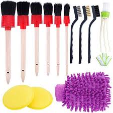Janyun 13 Pcs Auto Detailing Brush Set For Cleaning Car Motorcycle Automotive Cleaning Wheels Dashboard Interior Exterior Leather Air Vents Emblems Clean Car Detailing Car Cleaning Interior Car Wash
