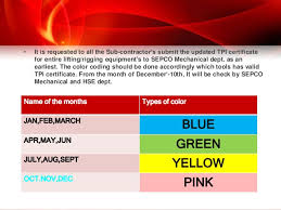 This tool follows the web content accessibility guidelines (wcag), which are a series of recommendations for making the web more accessible. Monthly Safety Inspection Color Codes Hse Images Videos Gallery