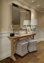 Extra Long Console Entry Traditional With Console Table Ottomans Under Console Living Room Paint Best Neutral Paint Colors Hallway Table Decor