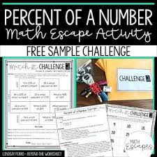 All answer keys are included.this curriculu Free Math Lesson Percent Of A Number Escape Room Activity Free Challenge The Best Of Teacher Entrepreneurs Marketing Cooperative