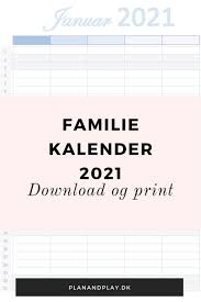 Skal det være mere festligt, så print på et farvet papir eller giv hver familiemedlem sin egen farve. Familiekalender 2021 Kalender Printer Laeringsaktiviteter