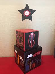 Deadpool Superhero Inspired Centerpiece Batman Superman Wolverine Superhero Party Supplies Superhero Party Decorations Superhero Event Superhero Party Decorations Deadpool Party Superhero Party Supplies