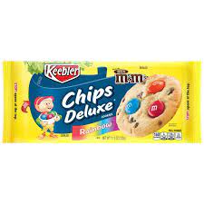 Vanilla flavored reduced fat ice cream with artificial flavor added, sandwiched between sugar cookies with m&m's brand minis milk chocolate candies. Keebler Chips Deluxe Rainbow M M S Cookies Hy Vee Aisles Online Grocery Shopping