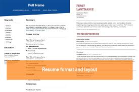 Resume Format And Layout