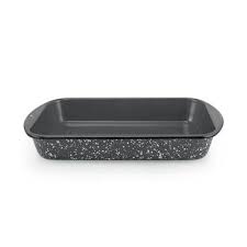 3 Quart Enamel Graniteware Baking Pan 860 Graphite With White Speckle Interior In 850 Graphite Porcelain Bakeware Porcelain Dinnerware Dinnerware