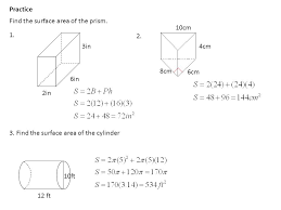 Cylinder, height (of a cylinder or prism), prism, volume prior knowledge questions (do these before using the gizmo.) 12 2 Surface Area Of Prisms And Cylinders Hubarth Geometry Ppt Download