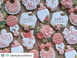 Speaking Of Baby Sets Check Out These Beauties From Beckyjocookieco She Used Our Bottle Ruffle Romper Baby Girl Cookies Baby Shower Desserts Baby Cookies