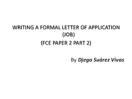In a tough job market, people invest a lot of time and effort to create a quality resume. Writing A Formal Letter Of Application Job Paper 2 Part 2