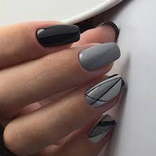 Geometric nails allow for people to mix and match a variety of colors and patterns so that our nails are always looking fresh. Manicure Geometric Nail Art Ideas Grey Nail Designs Geometric Nail Geometric Nail Art